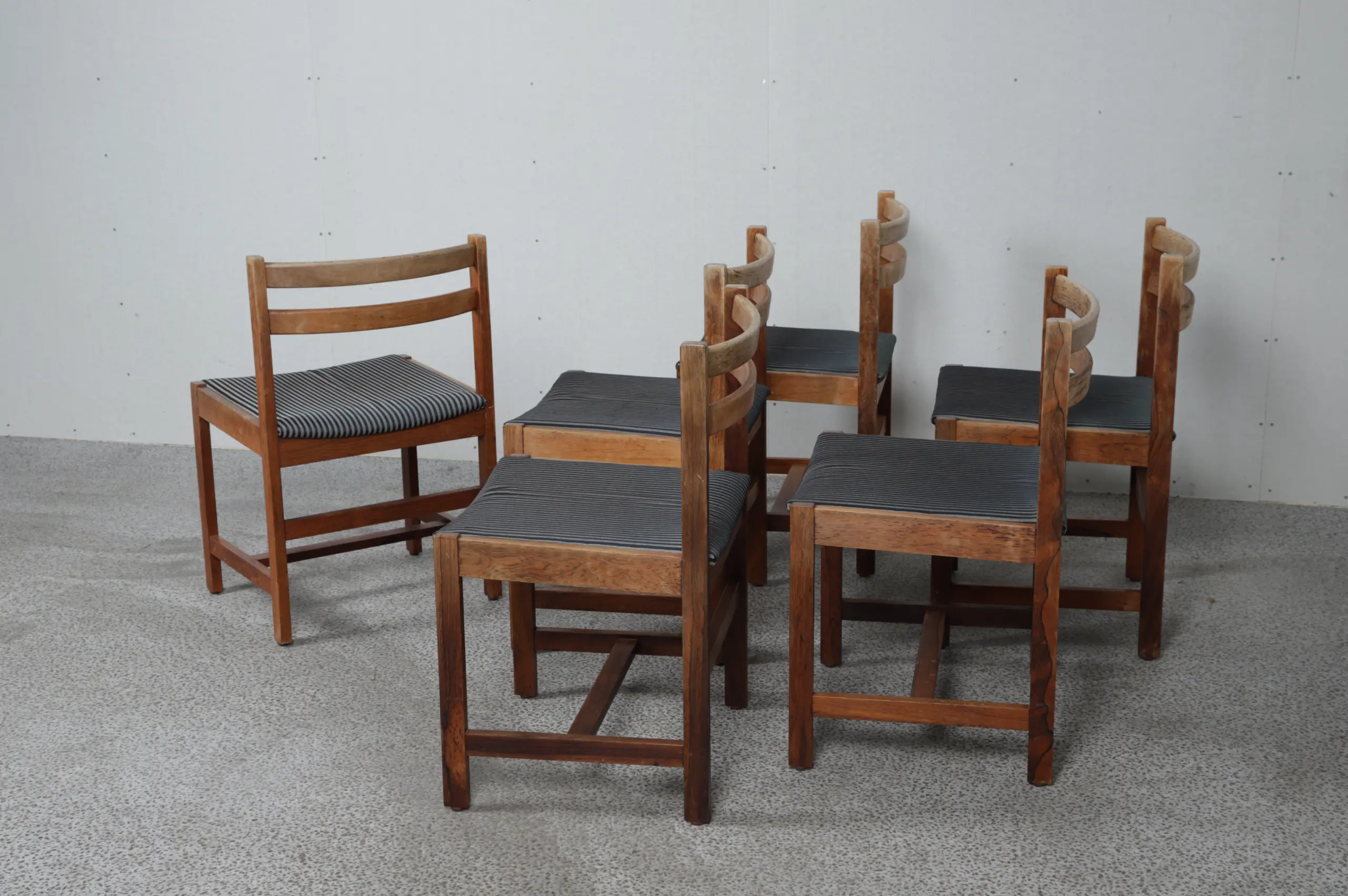 Seks spisestole i palisander