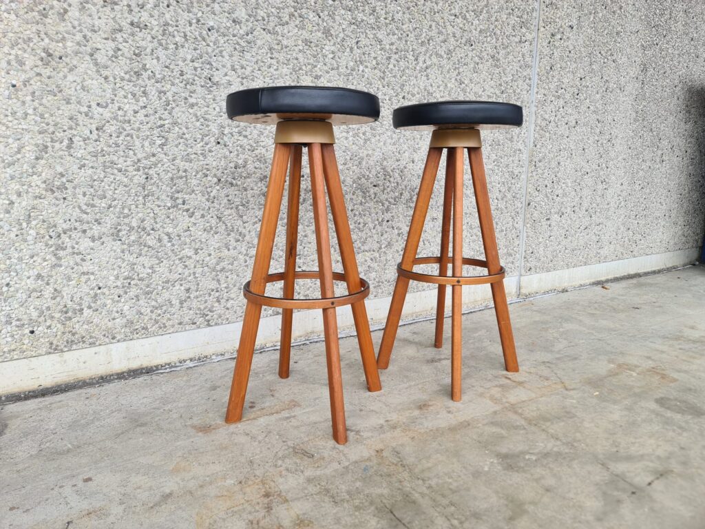 To barstole, teak, Hans Olsen model H80