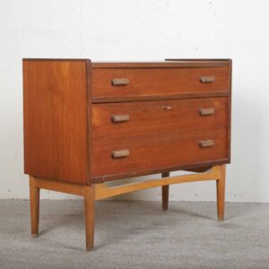 Sminke-kommode i teak med tre skuffer og spejl - Image 3