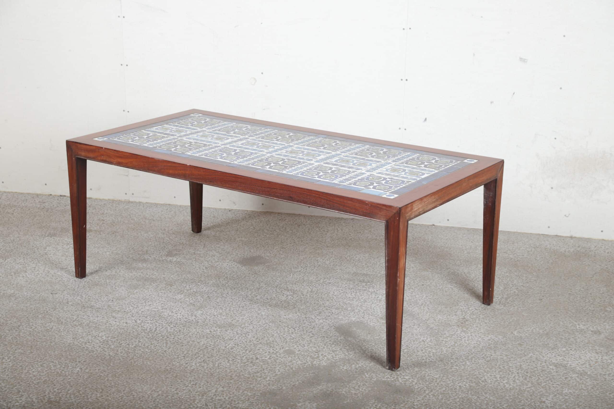 Sofabord med Royal Copenhagen kakler - Image 3