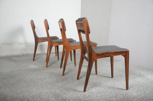 Fire spisestole til ombetrækning, massiv palisander