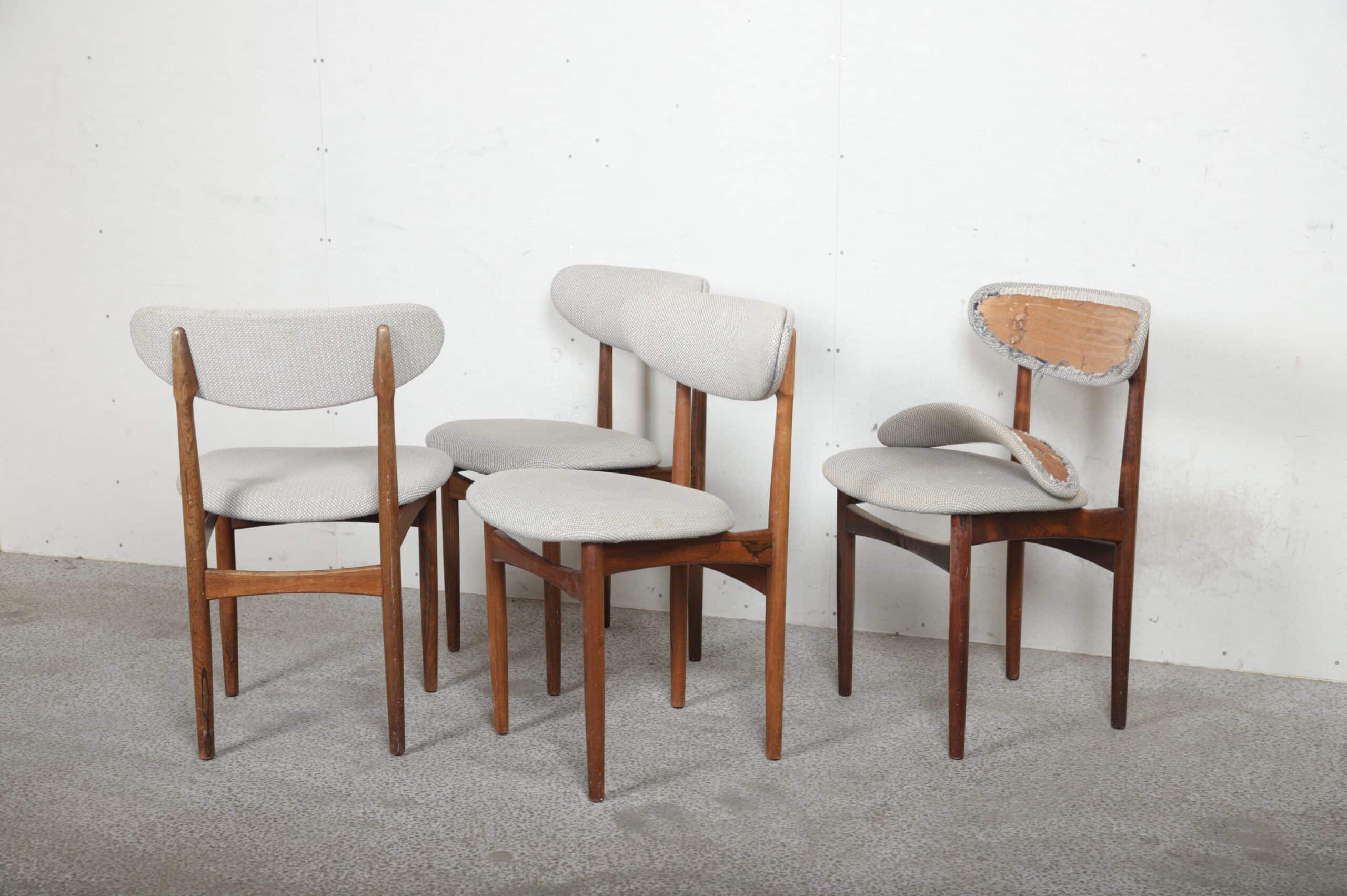 Fire spisestole i palisander, til ombetrækning - Image 1