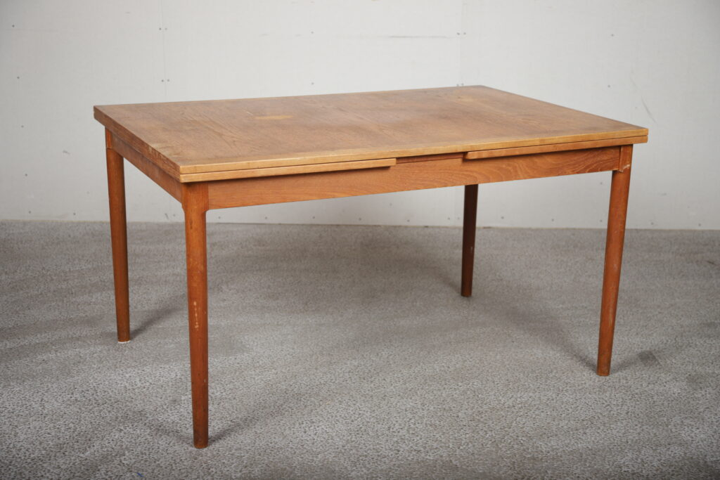 Spisebord i teak med hollandsk udtræk, Kai Winding, Slagelse Møbelværk