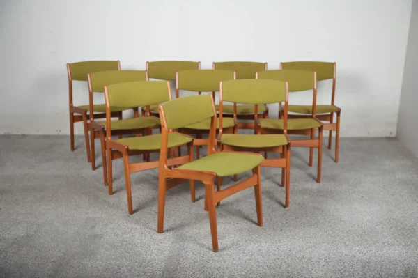 10 spisestole, massiv teak, Dyrlund
