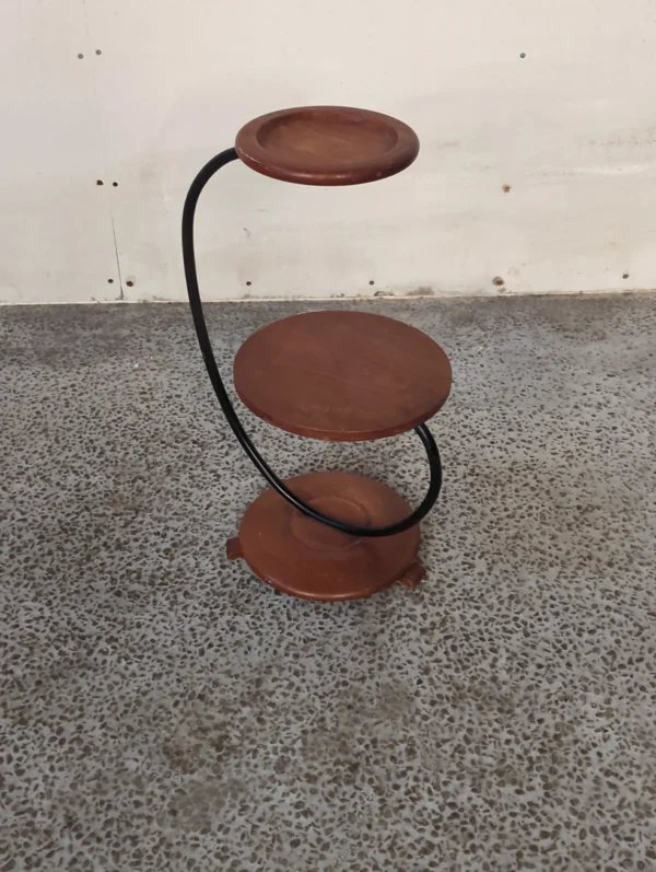 Skulpturel planteholder, teak