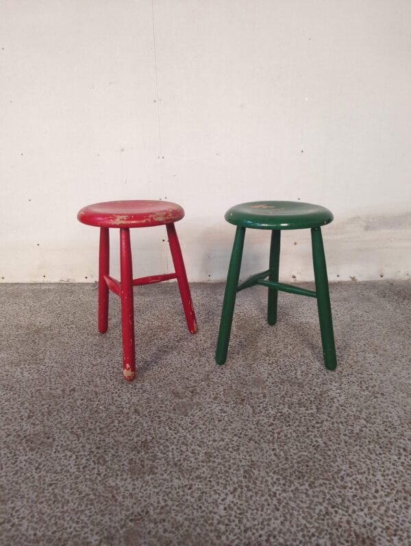 Taburet, skammel, to stk, malet