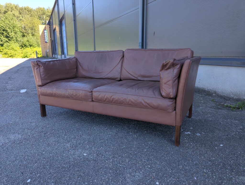 To-personers sofa, bøffellæder, Mogens Hansen