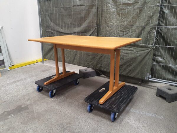 Spisebord med shakerstel og tillægsplade, egetræ, Børge Mogensen, model C18, FDB, Søborg Møbelfabrik