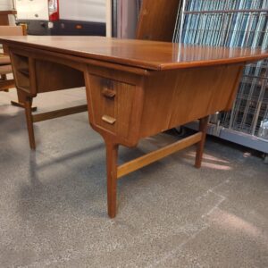 Dobbeltsidet skrivebord med hollandsk udtræk, teak - Image 3