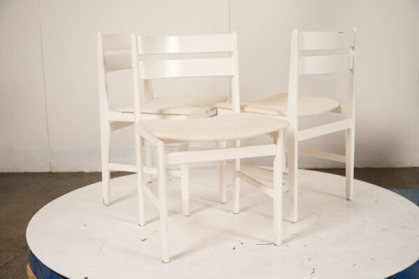 Spisestole, 3 stk, hvidmalet