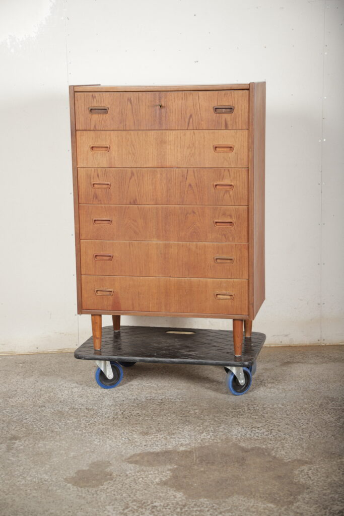 Kommode, teak, seks skuffer
