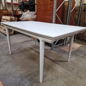 Spisebord med hollandsk udtræk, runde ben, teak - Image 1