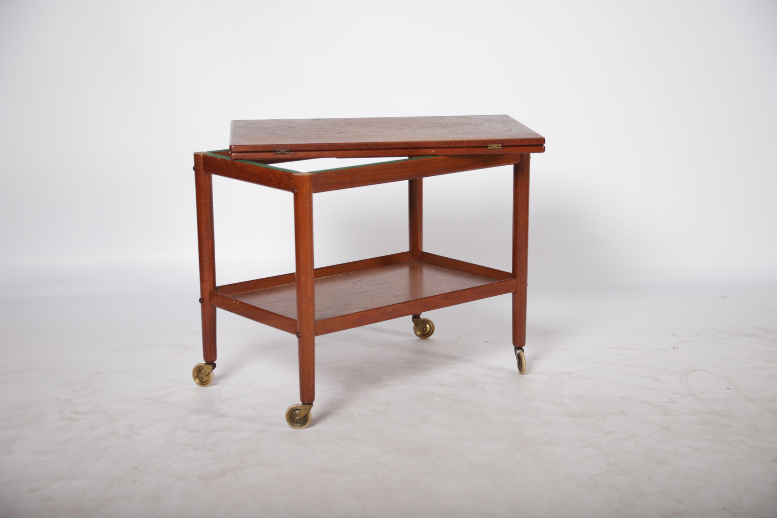 Rullebord/serveringsvogn/barbord, foldbar plade, teak, P. Jeppesen