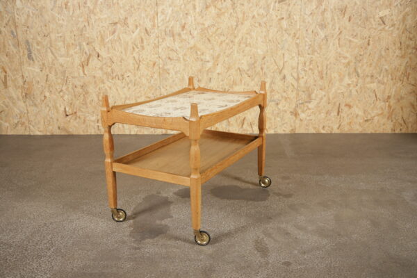 Serveringsvogn, barvogn, bakkebord, massiv egetræ, kakler, Kjærnulf - Image 7