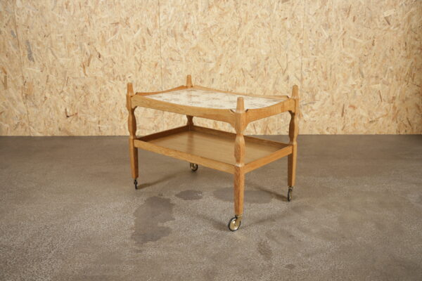Serveringsvogn, barvogn, bakkebord, massiv egetræ, kakler, Kjærnulf - Image 8