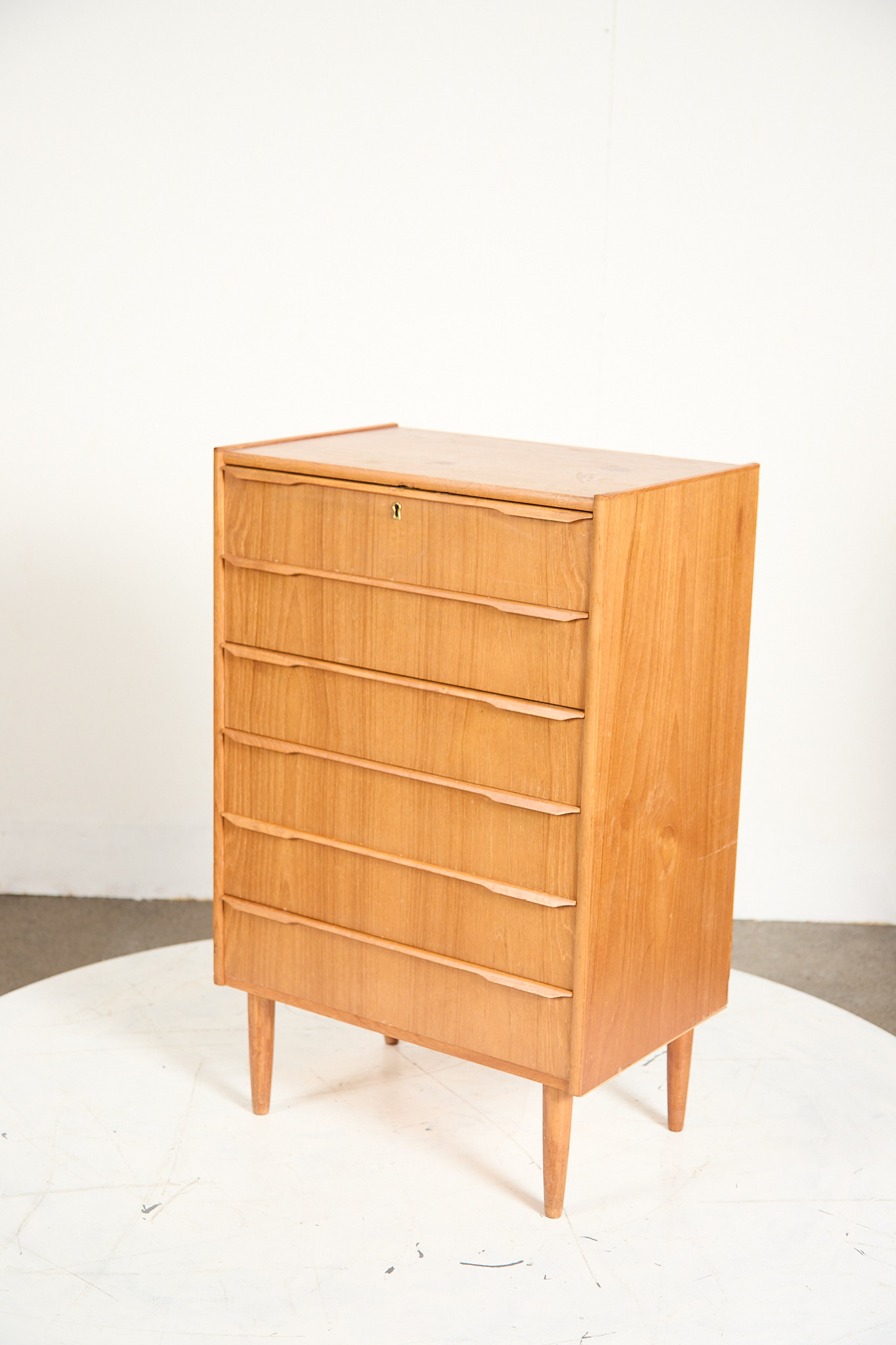 Kommode, 6 skuffer, teak