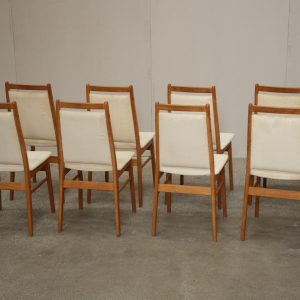 Otte spisestole i massiv teak, til ompolstring, Gangsø møbler - Image 4