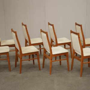 Otte spisestole i massiv teak, til ompolstring, Gangsø møbler - Image 3