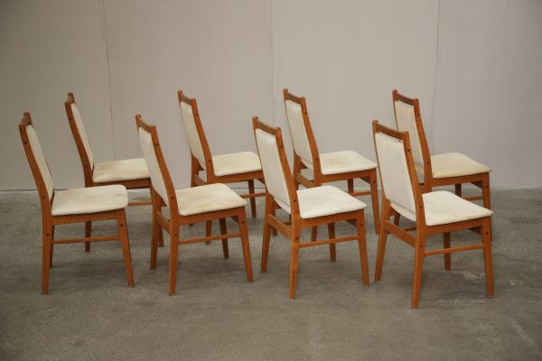 Otte spisestole i massiv teak, til ompolstring, Gangsø møbler - Image 3