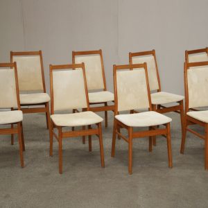 Otte spisestole i massiv teak, til ompolstring, Gangsø møbler - Image 2