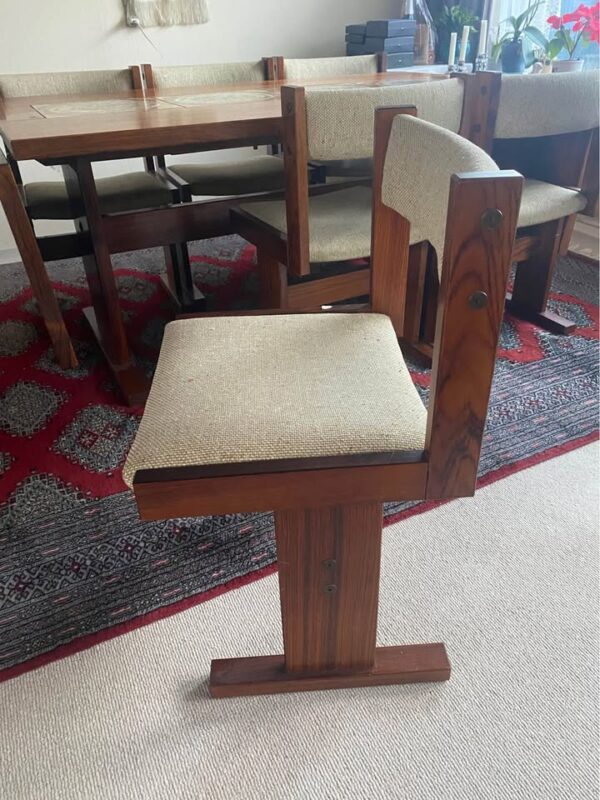 Seks spisestole, palisander, Gangsø