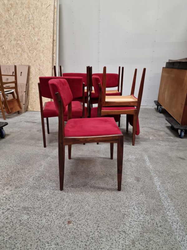 Otte stk spisestole af Bramin, palisander