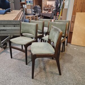 Seks spisestole, bejdset eg, Erik Buch model 89