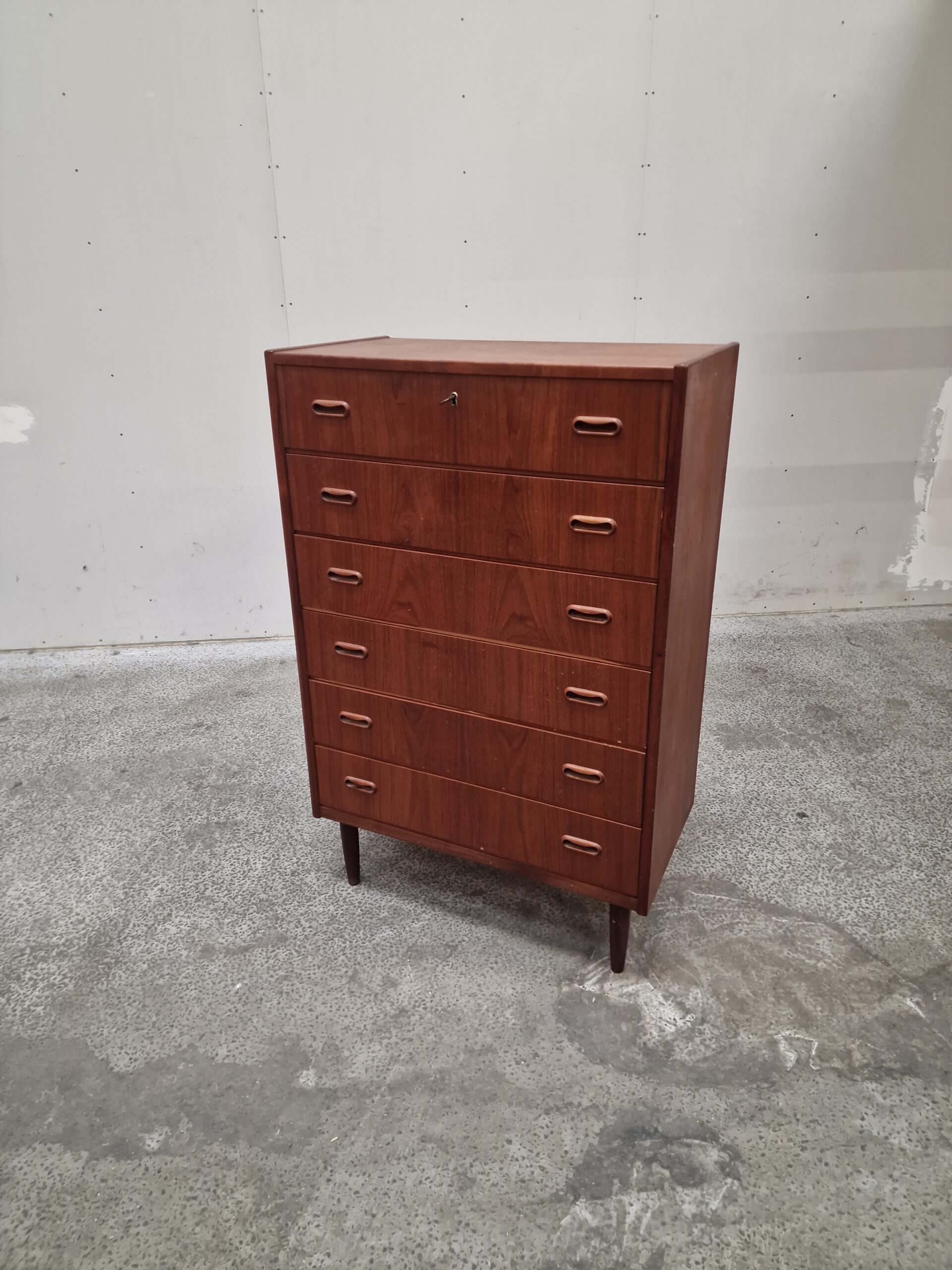 Kommode, seks skuffer, teak - Image 1