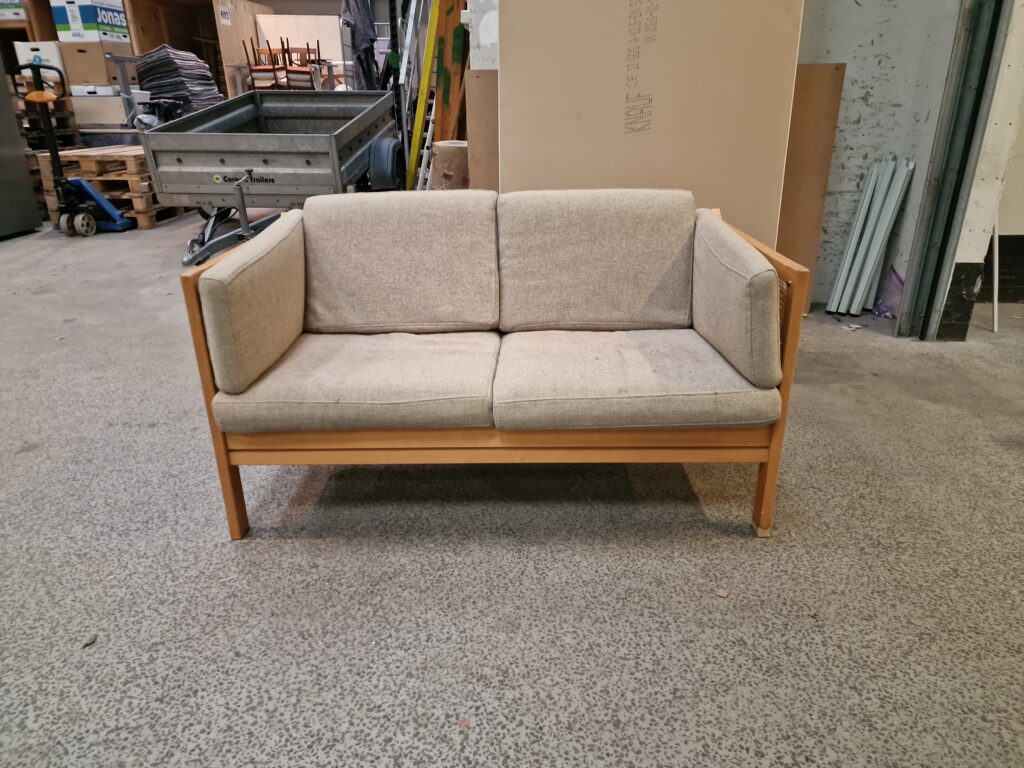 Topersoners sofa i bøgetræ med fransk flet