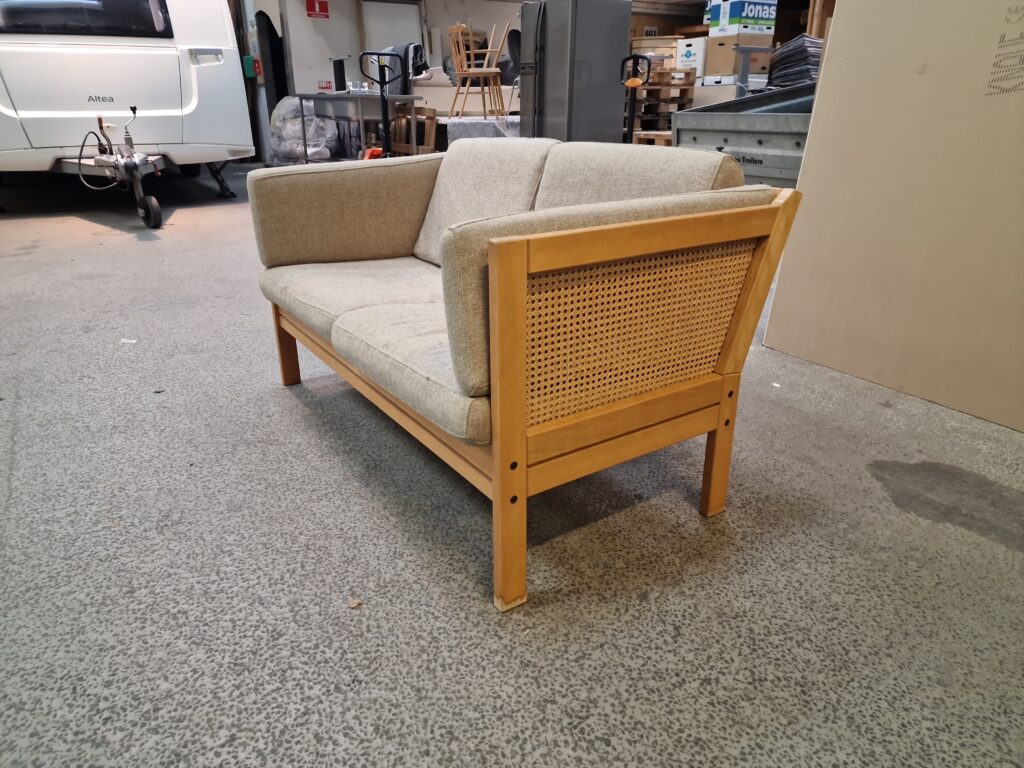 Topersoners sofa i bøgetræ med fransk flet