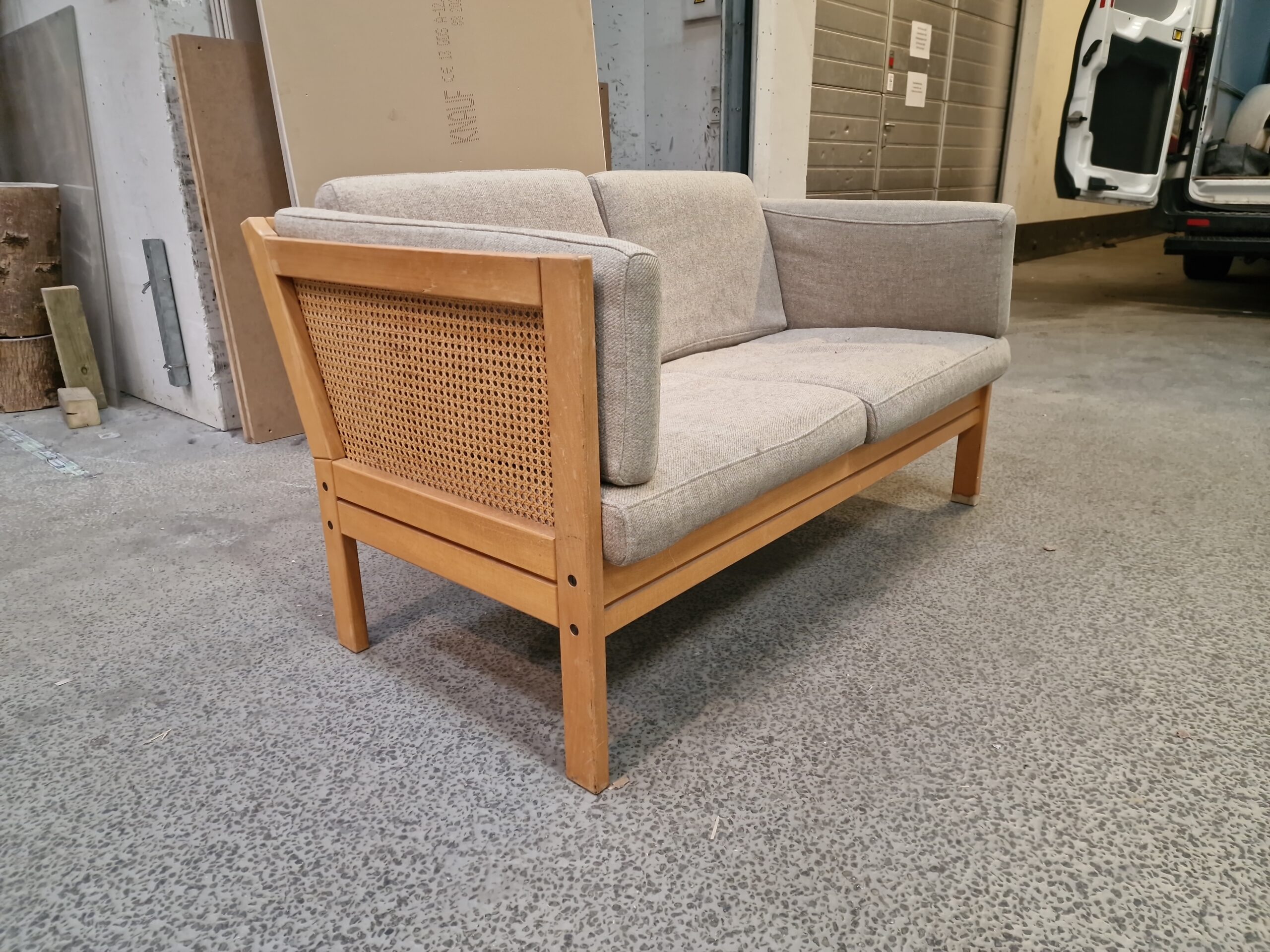 Topersoners sofa i bøgetræ med fransk flet - Image 5