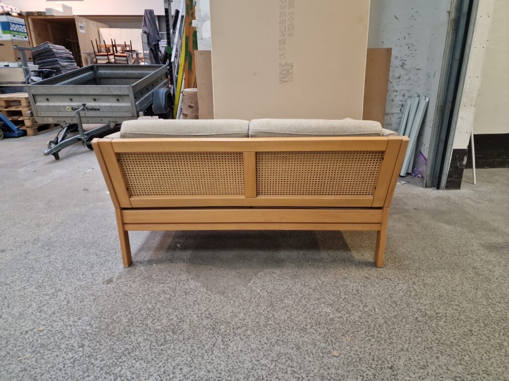 Topersoners sofa i bøgetræ med fransk flet