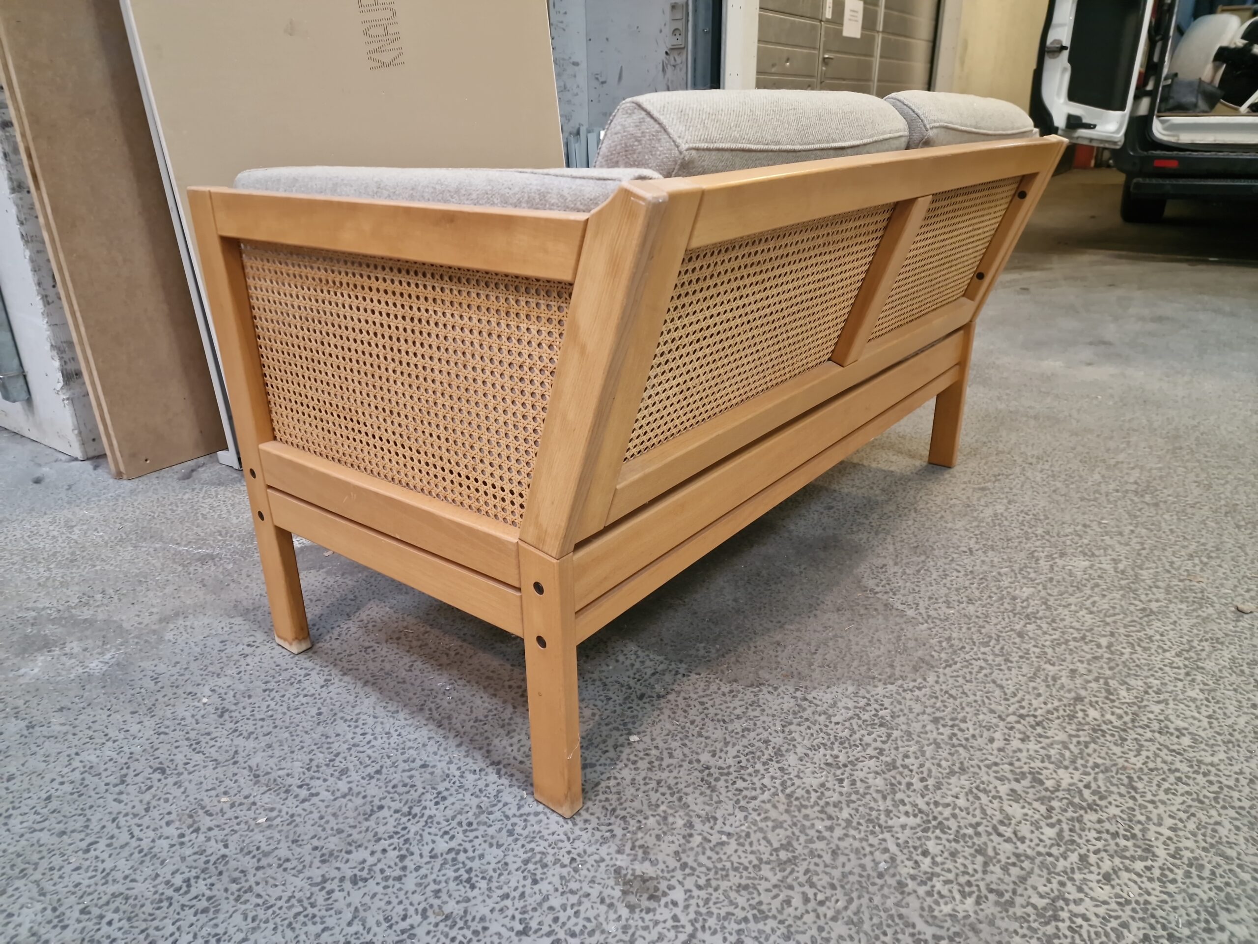 Topersoners sofa i bøgetræ med fransk flet - Image 8