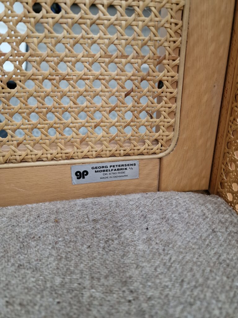 Topersoners sofa i bøgetræ med fransk flet