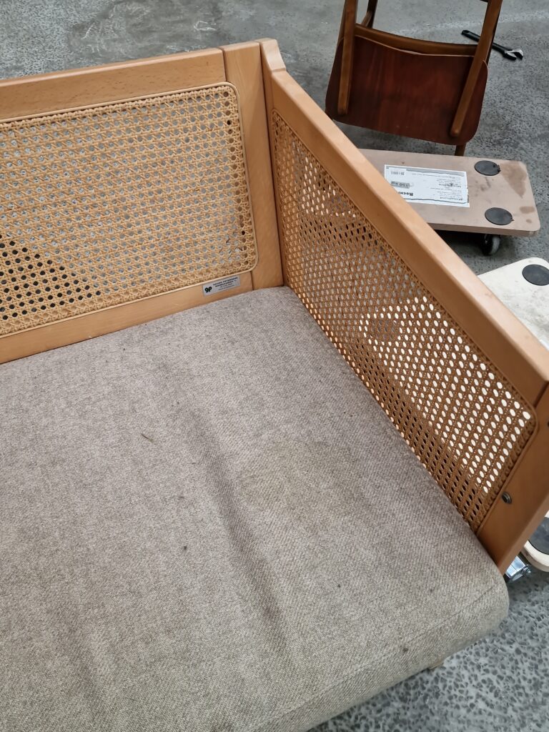 Topersoners sofa i bøgetræ med fransk flet