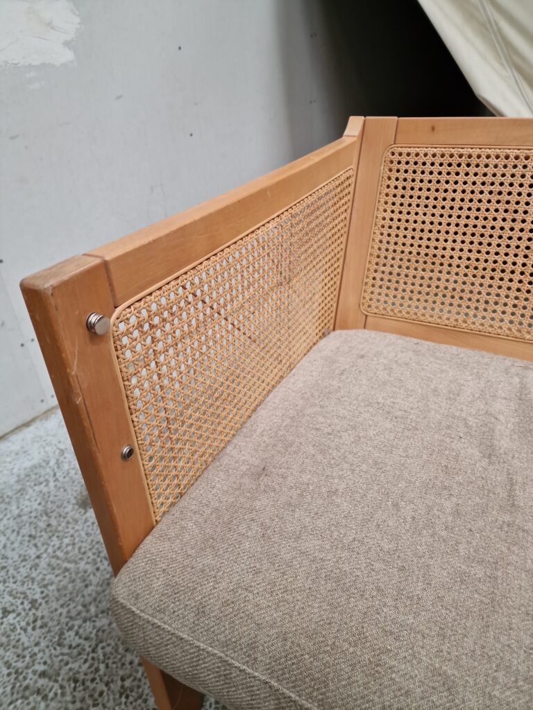 Topersoners sofa i bøgetræ med fransk flet