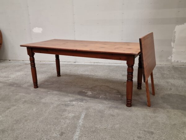 Langbord med tillægsplade, massiv fyrretræ