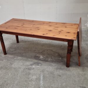 Langbord med tillægsplade, massiv fyrretræ - Image 1