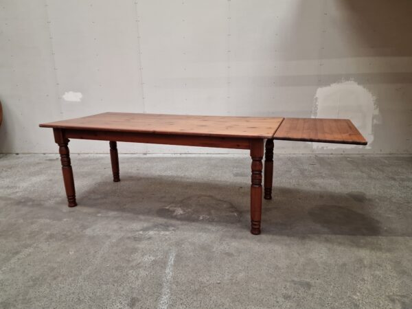 Langbord med tillægsplade, massiv fyrretræ