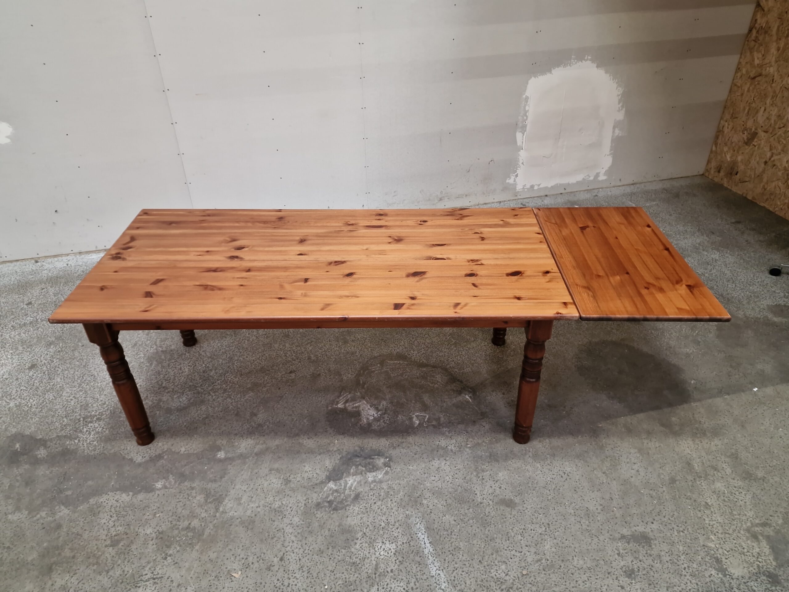 Langbord med tillægsplade, massiv fyrretræ - Image 4