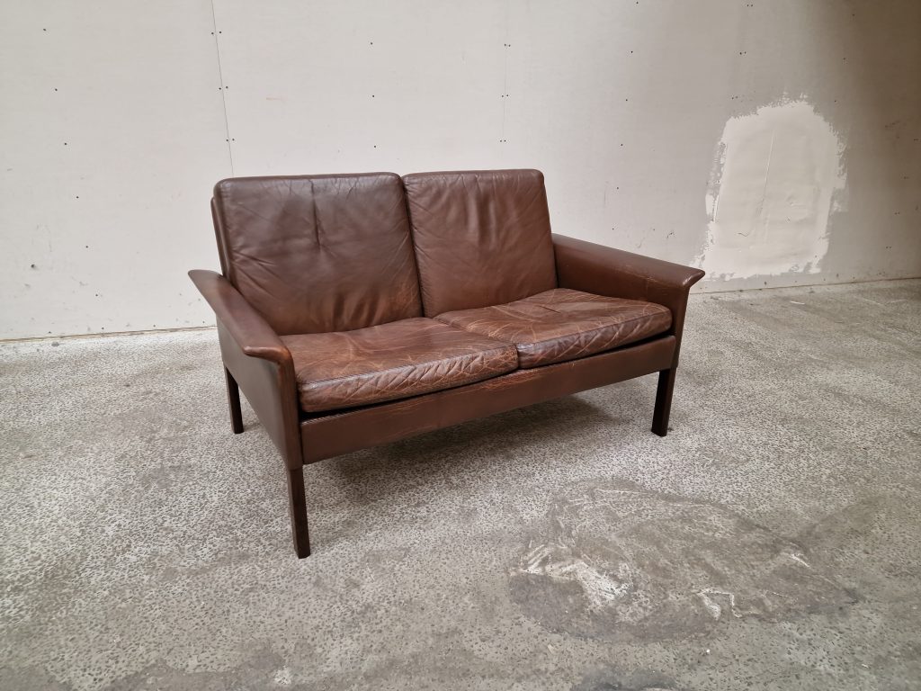 Sofa, brun læder, Hans Olsen