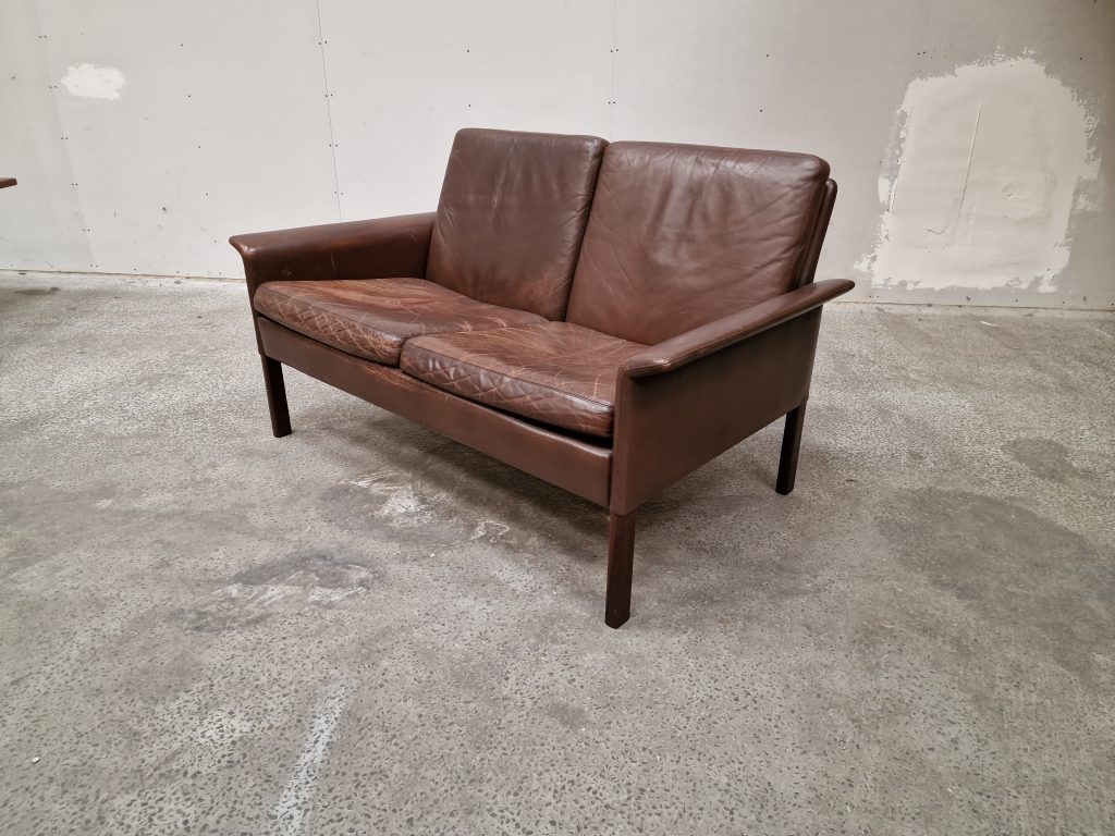 Sofa, brun læder, Hans Olsen