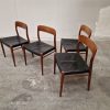 Fire spisestole, massiv teak, NO Møller model 75