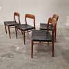 Fire spisestole, massiv teak, NO Møller model 75