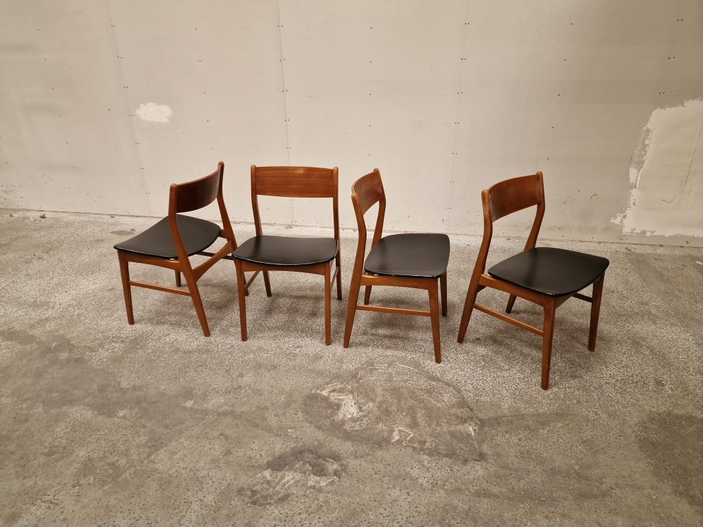 Fire spisestole, teak, Falsled model 66