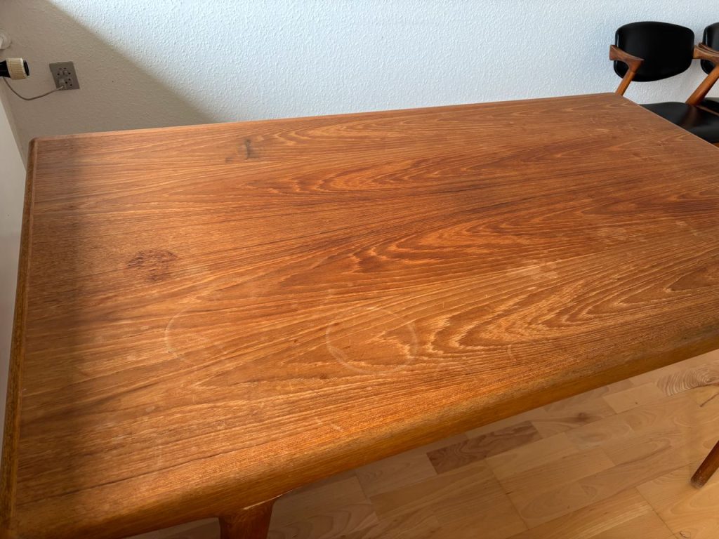 Spisebord med tillægsplader, teak, J.L.Møller
