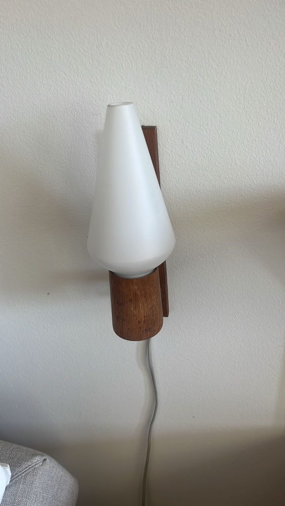 Væglampe, teak