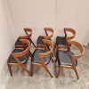 Seks spisestole i teak med buet rygstykke, Kai Kristiansen Firechair/T21, Korup stolefabrik
