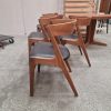 Seks spisestole i teak med buet rygstykke, Kai Kristiansen Firechair/T21, Korup stolefabrik
