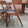 Seks spisestole i teak med buet rygstykke, Kai Kristiansen Firechair/T21, Korup stolefabrik